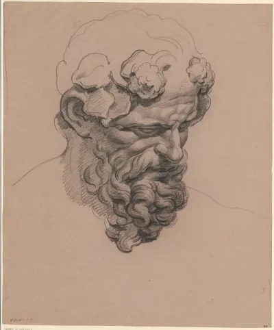 Kop Van Silenus Driekwart Naar Rechts Gewend