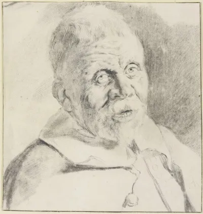 Kopf Eines Alten Mannes Mit Kurzem Bart Und Haupthaar