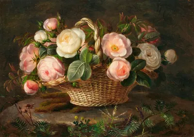 Korb Mit Rosenbluten