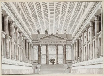 Korinthischer Festsaal Mit Grosem Kassettiertem Rundbogengewolbe