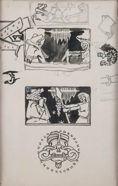 Koru Kalevala The Illustrated Kalevala Sketches For Vainamoinens Visit In Tuonela