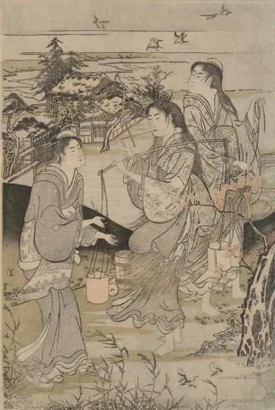 Koya In The Province Of Ki I And Noda In The Province Of Mutsu Six Tama Rivers