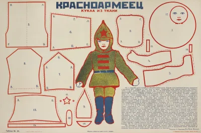Krasnoarmeets Kykla Iz Tkani Ris Bartram Tablitsa No 34