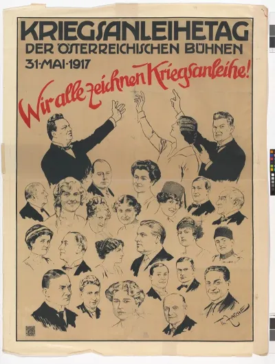 Kriegsanleihetag Der Ost Buhnen 31 Mai 1917 Wir Alle Zeichnen Kriegsanleihe