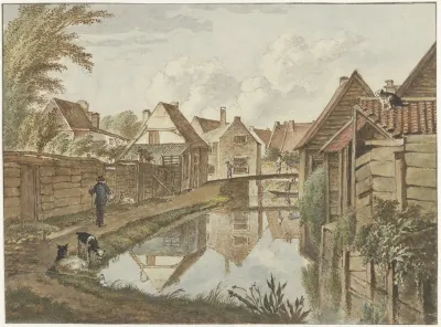Kromme Voldersgracht Met Op De Achtergrond De Raaks