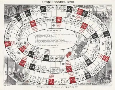 Kroningsspel 1898 Gratis Premie Bij Den Scheurkalender Voor T Jonge Volksje 1898