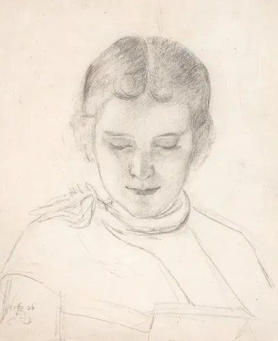 Kunstnerens Soster Elizabeth Zahrtmann Laesende