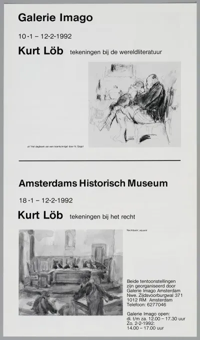 Kurt Lob Tekeningen Bij Het Recht I S M Galerie Imago