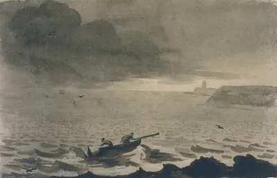Kustenlandschaft Bei Aufziehendem Sturm