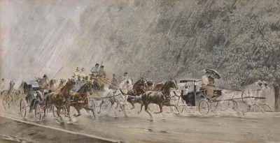 Kutschenfahrt Im Regen