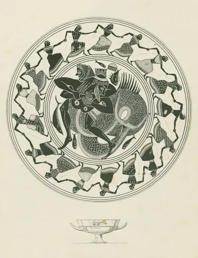 Kylix Depicting Hercules Wrestling With Triton