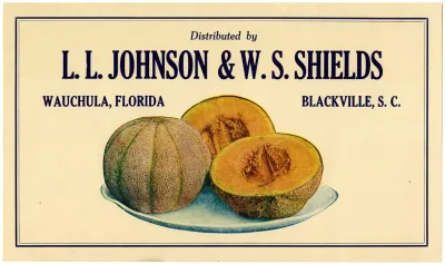L L Johnson And W S Shields Cantaloupe Label