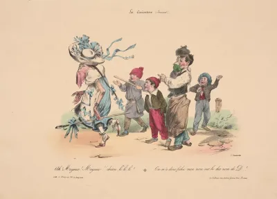 La Caricature Ah Mayeux Mayeux Chian Li Li Li On Ma Donc Fichu Mon Nom Sur Le Dos Nom De D