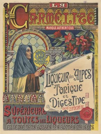 La Carmelite Marque Authentique Liqueur Des Alpes Tonique Et Digestive Depot 2 Bd Henri Iv