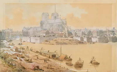 La Cathedrale Notre Dame Et Le Palais De Larcheveche En 1595