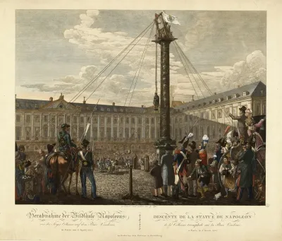 La Descente De La Statue De Napoleon 1er Du Haut De La Colonne Vendome Le 8 Avril 1814