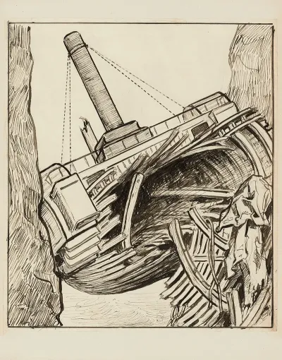 La Durande Entre Les Rochers Douvres Dessin Pour Le Cul De Lampe De La Table Des Matieres Et Des Gravures