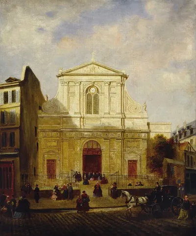 La Facade De Leglise Des Blancs Manteaux 1865
