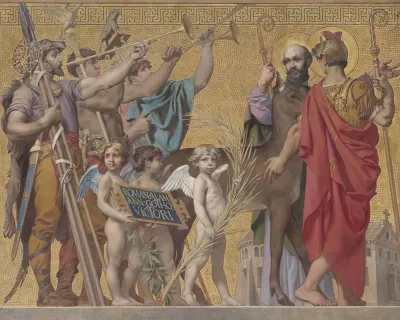 La Foi Entrainant Clovis Suivi De La Reine Et De Ses Enfants Puis De Divers Saints Et Guerriers 2
