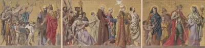 La Foi Entrainant Clovis Suivi De La Reine Et De Ses Enfants Puis De Divers Saints Et Guerriers 3