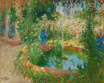 La Fontaine Du Jardin Fleuri