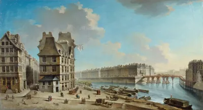 La Greve Lile Saint Louis Et Le Pont Rouge Vus De La Place De La Greve