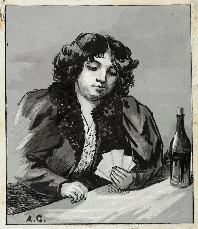 La Joueuse De Cartes A La Bouteille