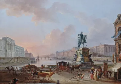 La Monnaie Le Pont Royal Et Le Louvre Vus Du Terre Plein Du Pont Neuf
