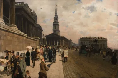 La National Gallery Et Leglise Saint Martin Londres