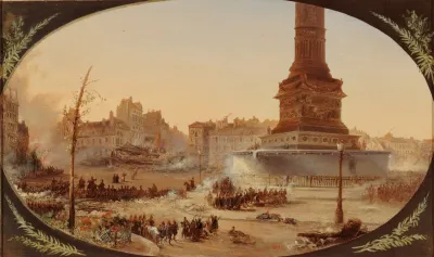 La Place De La Bastille Et La Barricade De Lentree Du Faubourg Saint Antoine Le 25 Juin 1848