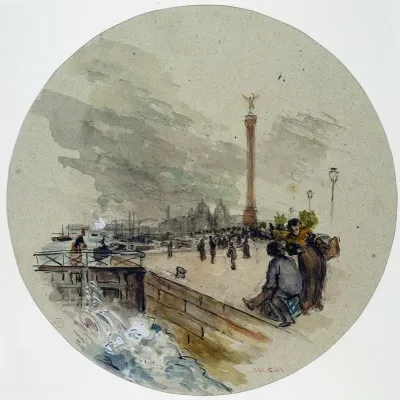 La Place De La Bastille Et Le Canal