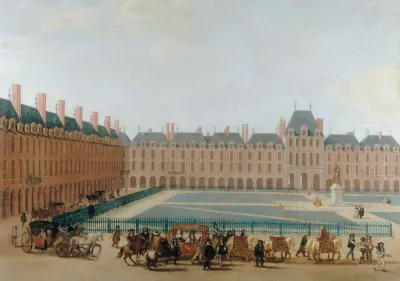 La Place Royale Vers 1660 Passage Du Carrosse Du Roi Actuelle Place Des Vosges Actuel 4eme Arrondissement