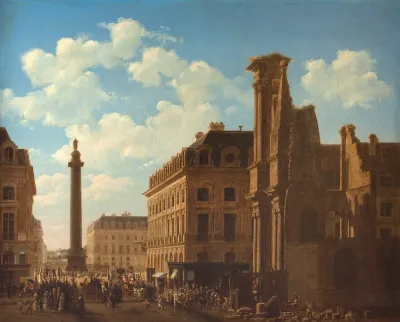 La Place Vendome Et La Rue De Castiglione Avec Les Ruines De Leglise Des Feuillants
