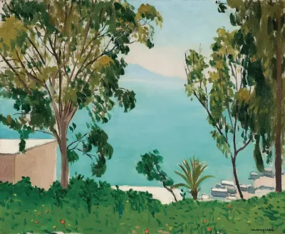 La Plage Vue A Travers Les Eucalyptus