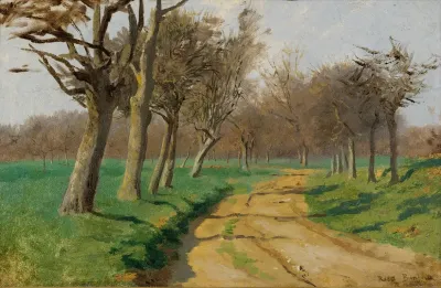 La Plaine Et Les Champs Le Chemin Tournant A Lentre Du Bois