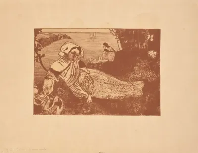 La Primavera Femme Couchee Breton Woman Reclining By The Sea