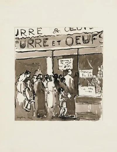 La Queue Devant Une Boutique De Cremerie