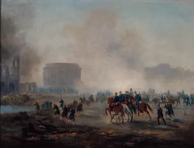 La Rotonde De La Villette Cernee Par Les Troupes Versaillaises