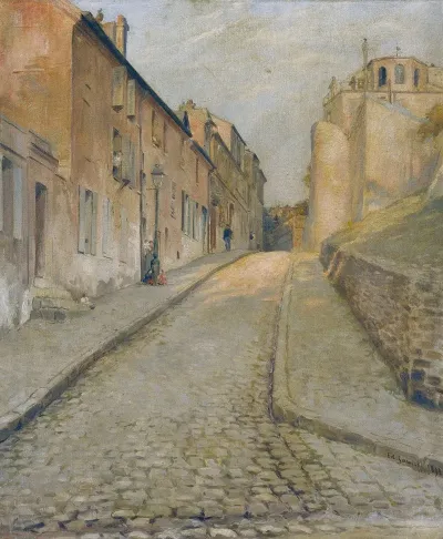 La Rue Cortot A Montmartre Vue De La Rue Des Saules