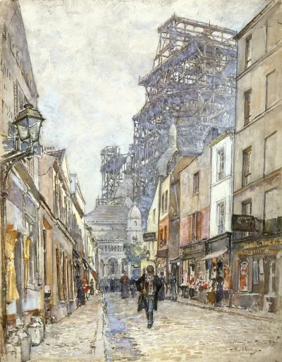La Rue Du Chevalier De La Barre Avec Le Sacre Coeur En Construction
