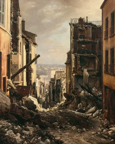 La Rue Royale A Saint Cloud Apres Lincendie