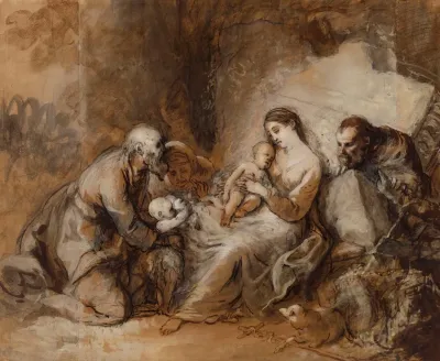 La Sainte Famille Avec Saint Jean Baptiste Sainte Elisabeth Et Saint Zacharie