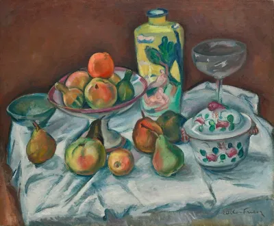 La Table Apres Le Diner Ou Nature Morte Vase Vert