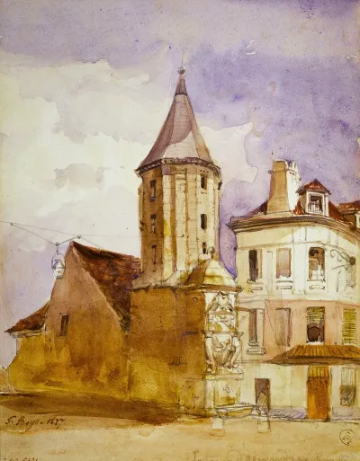 La Tour Alexandre En 1827 Et La Fontaine Saint Victor