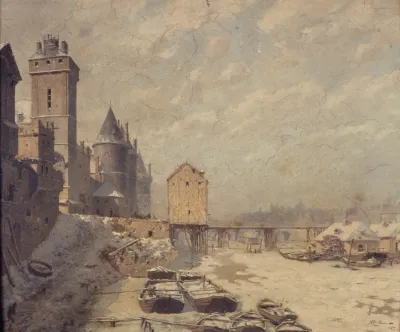 La Tour De Lhorloge La Conciergerie Et Le Pont Au Change En 1621