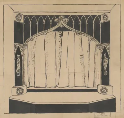 La Tragique Et Plaisante Histoire Du Docteur Faust Maquette De Decor Projet De Cadre De Scene Gothique