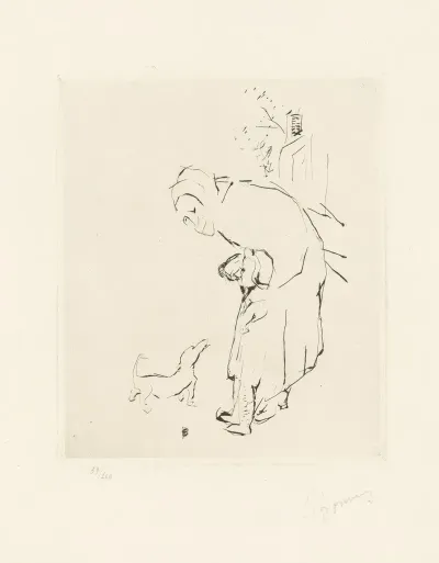 La Vieille Femme Lenfant Et La Basset