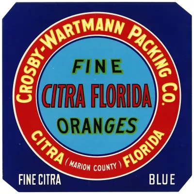 Label For Fine Citra Oranges Blue