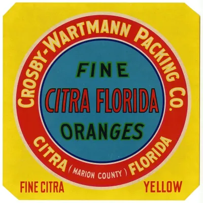 Label For Fine Citra Oranges Yellow