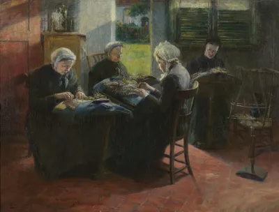 Lace Worksters At The Beguinage In Gand
